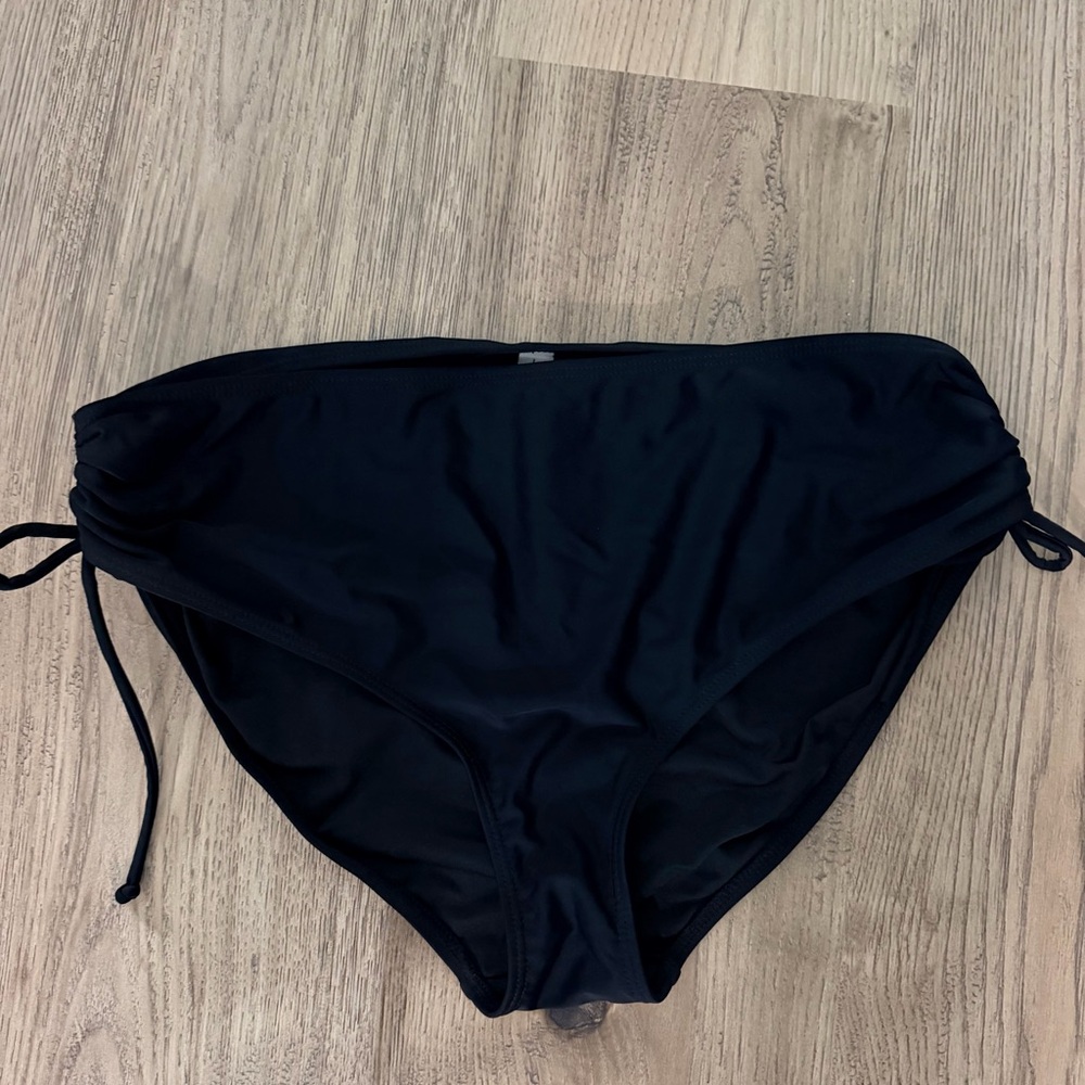 Classic Black Women’s Swim Bottom with Side Ties